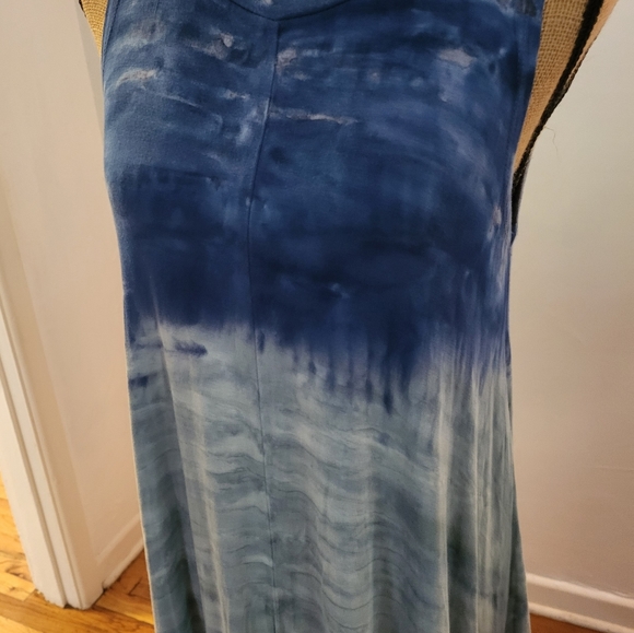 Cupio tie dye tank dress in shades of blue Small petite - Picture 4 of 5
